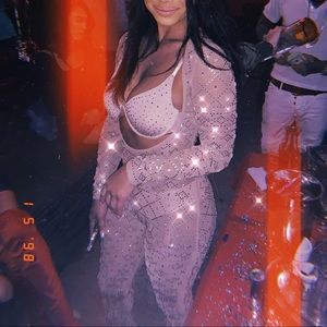 Embezzled sheer body suit